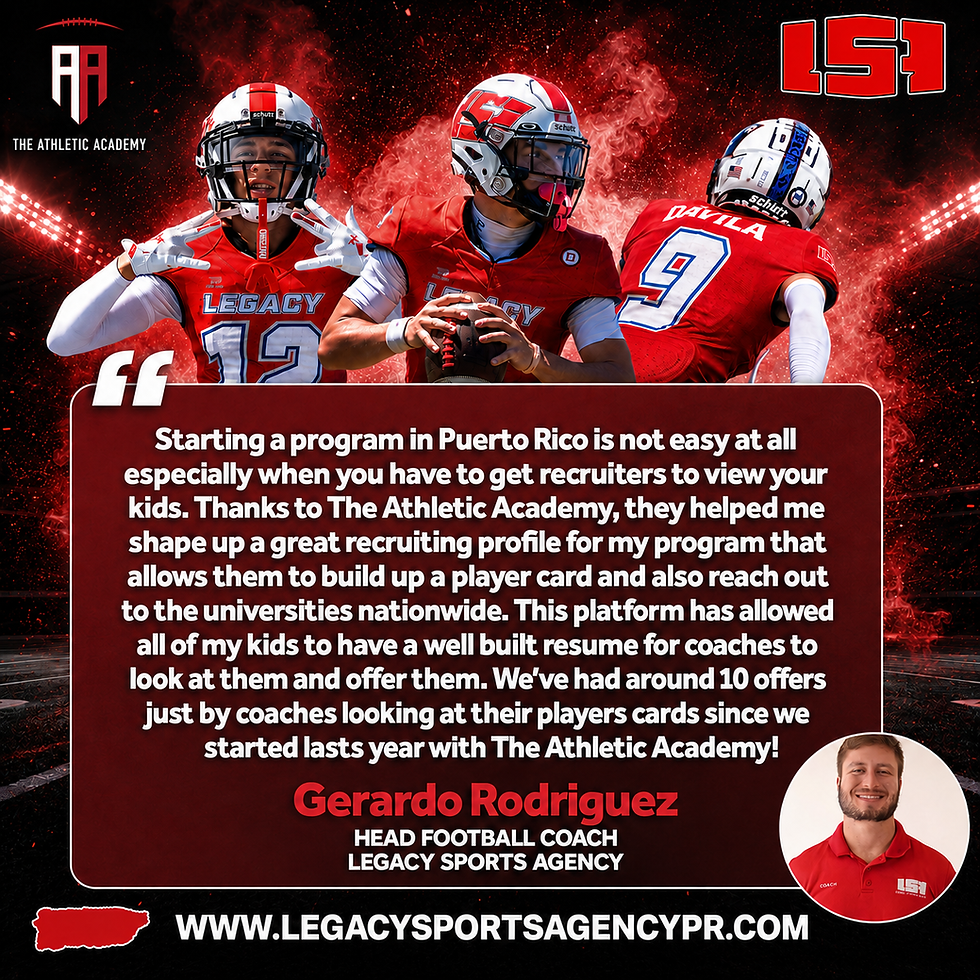 Legacy Football Testimonial Graphic 2026