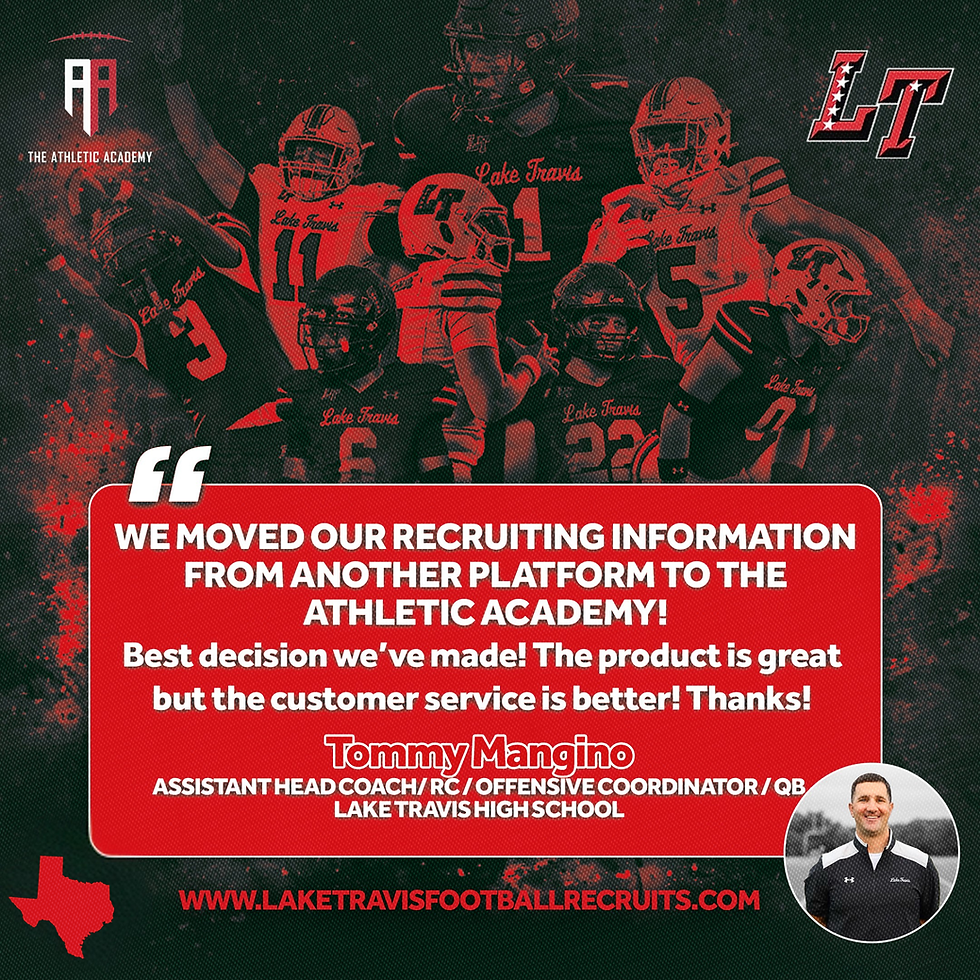 Lake Travis Football Testimonial Graphic 2026