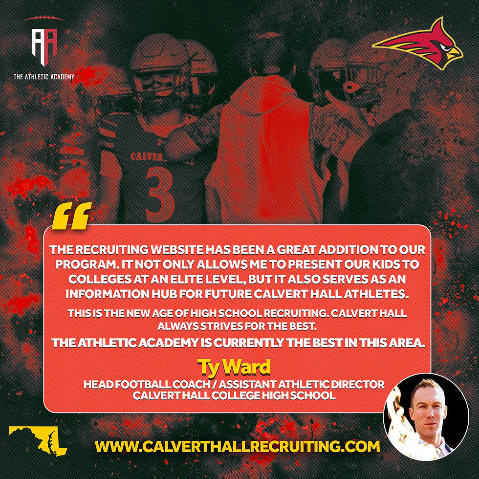 Calvert Hall Football Testimonial Graphic 2026 (Maryland)