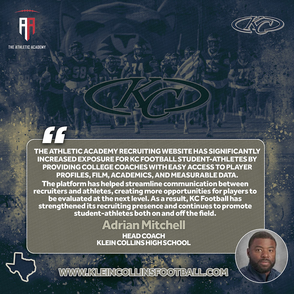 Klein Collins Football Testimonial Graphic